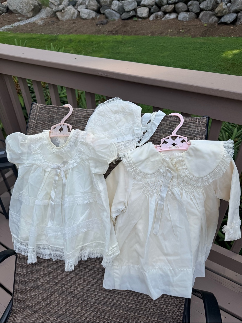 Vintage Baby christening dress set jacket robe bonnet baptismal 1960’s